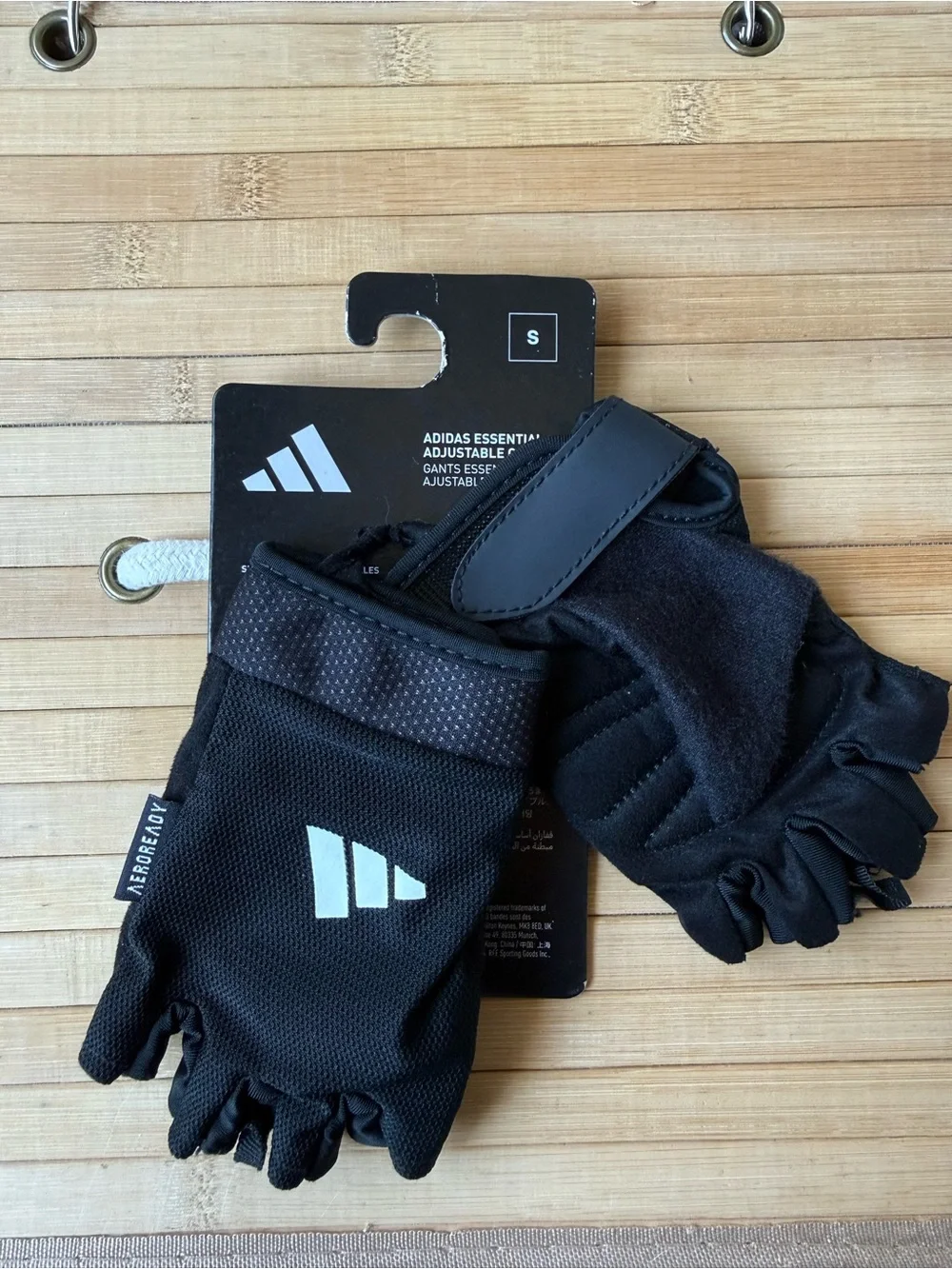 Adidas Gloves Black Essential Adjustable Training Gloves S
